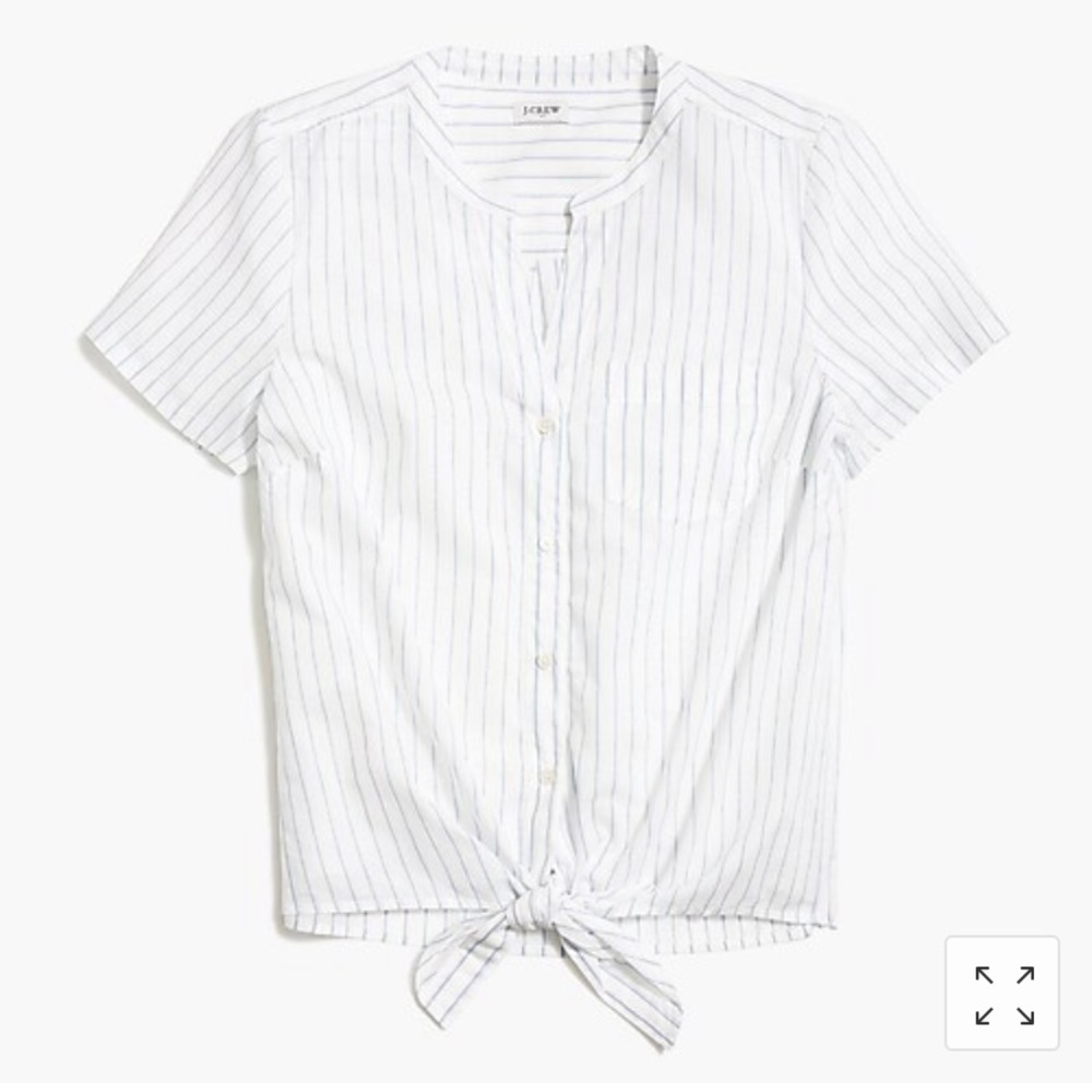 J Crew Factory printed tie button front top